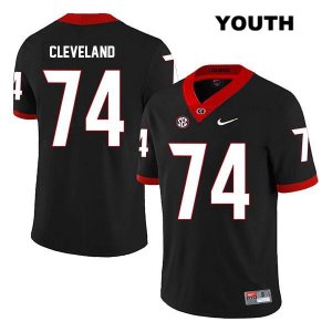 Youth Georgia Bulldogs NCAA #74 Ben Cleveland Nike Stitched Black Legend Authentic College Football Jersey SPC1054EU